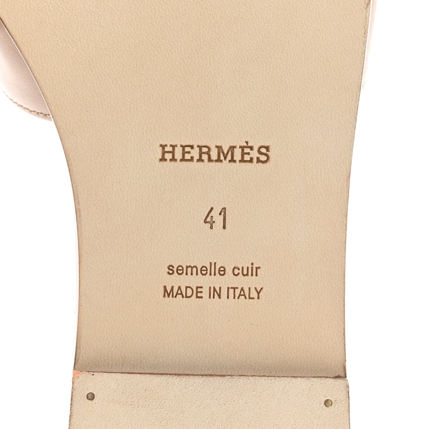 Hermes Box Calfskin Oran Sandals 41 Beige Nude 8 of 11