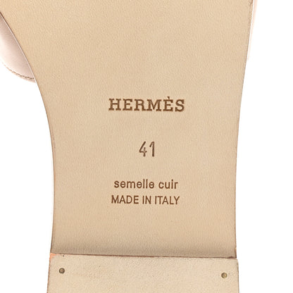 Hermes Box Calfskin Oran Sandals 41 Beige Nude 8 of 11