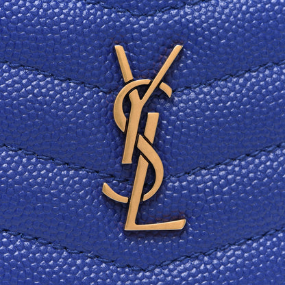 Saint Laurent Grain De Poudre Matelasse Monogram Baby Lou Camera Bag Sapphire Blue 8 of 10