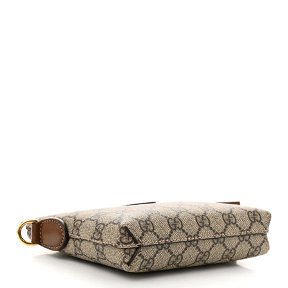 Gucci GG Supreme Monogram Azalea Calfskin Small Retro Interlocking G Wristlet Messenger Bag Beige Ebony Brown Sugar 4 of 11