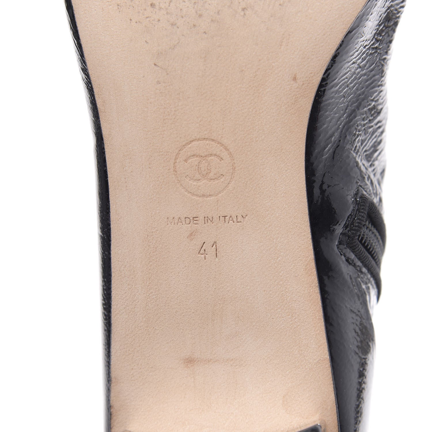 Chanel Patent Goatskin Grosgain Cap Toe Short Ankle Boots 41 Black 6 of 7