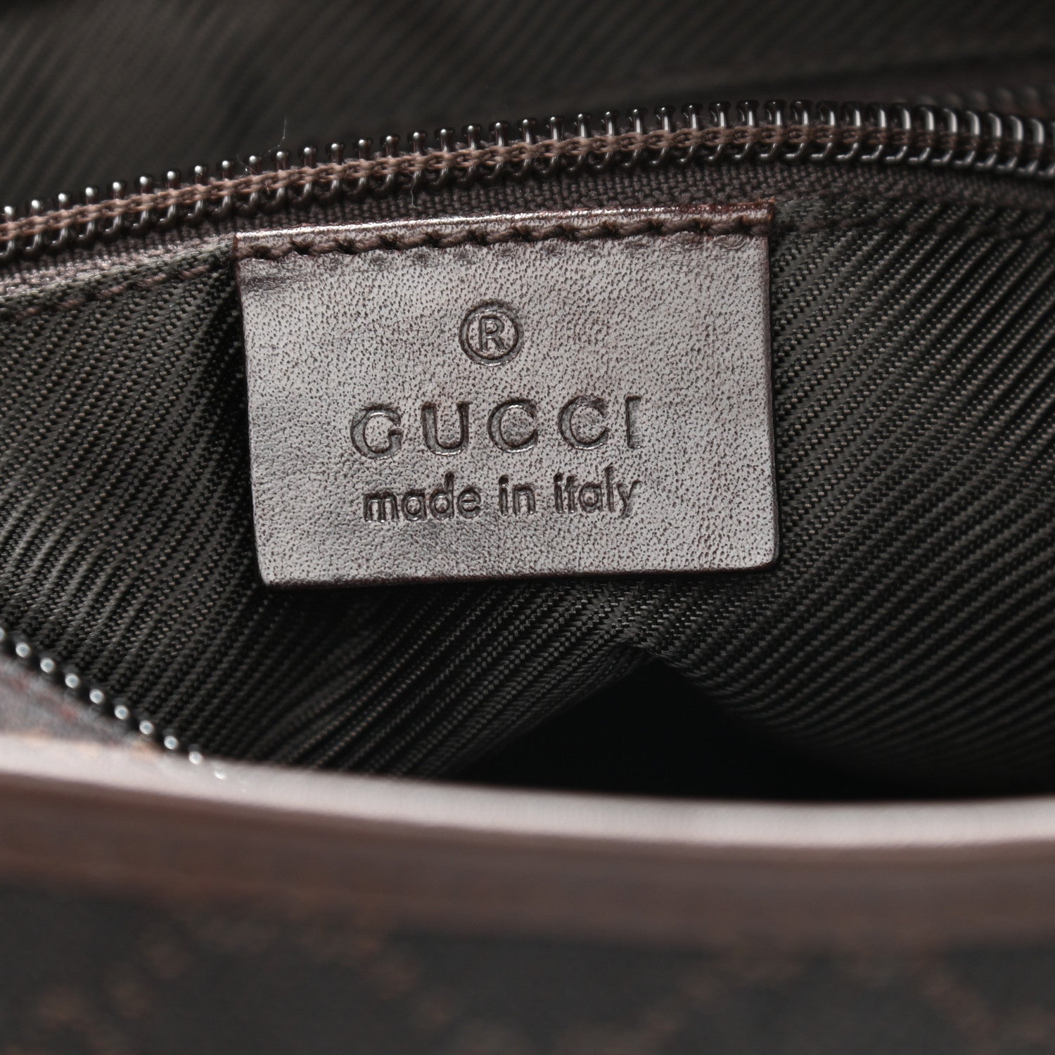 Gucci Denim Monogram Tote Bag Dark Brown 6 of 9