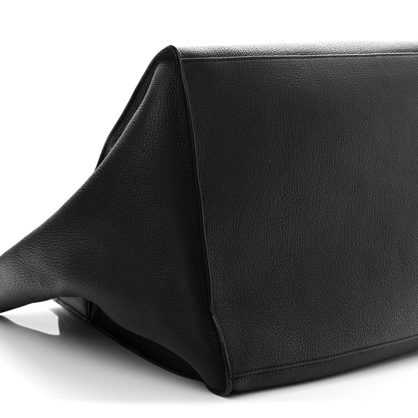 Supple Grained Calfskin Medium Big Bag Black