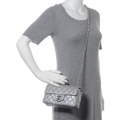 Chanel Lambskin Quilted Mini Flap Silver 2 of 8