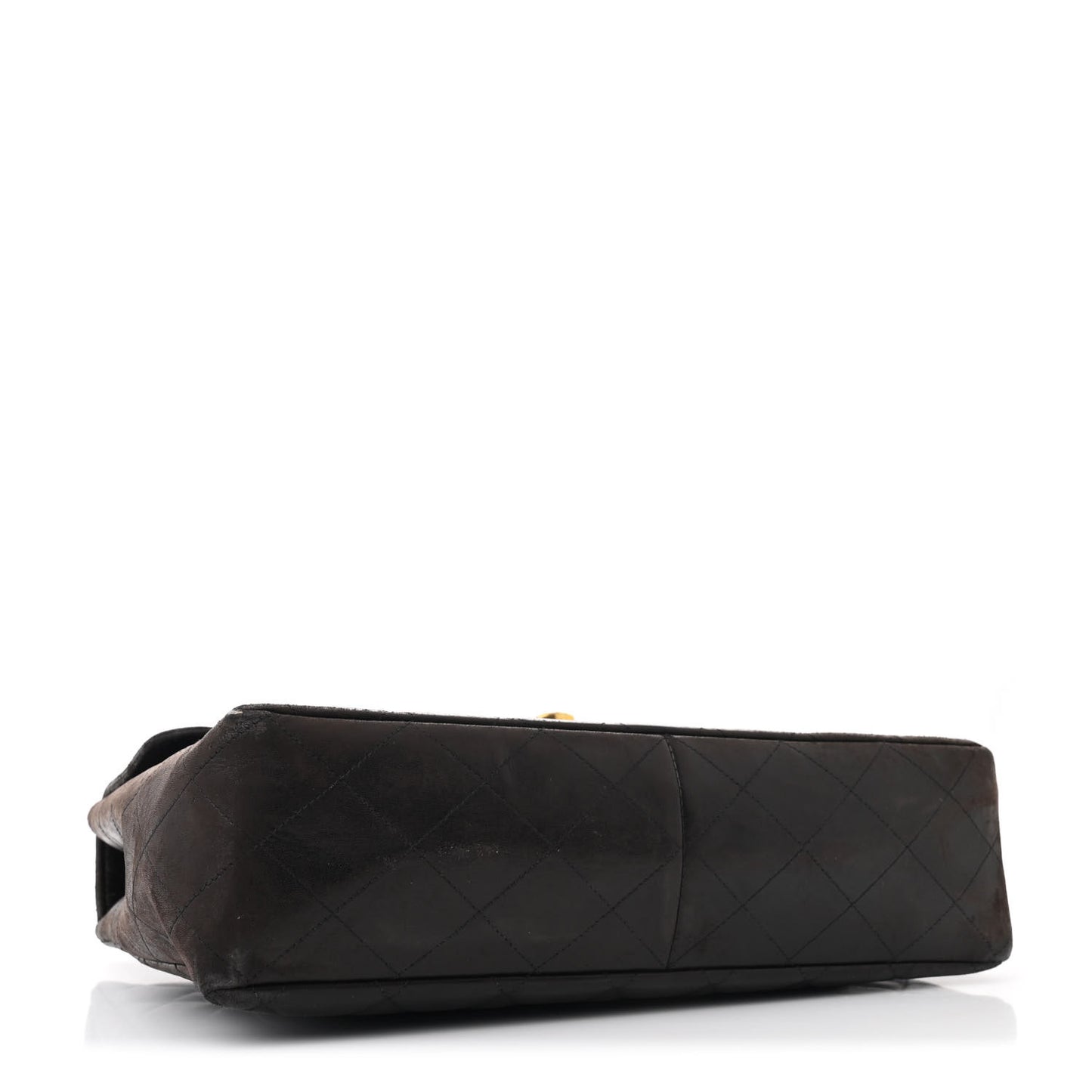 Lambskin Quilted XL Jumbo Single Flap Black