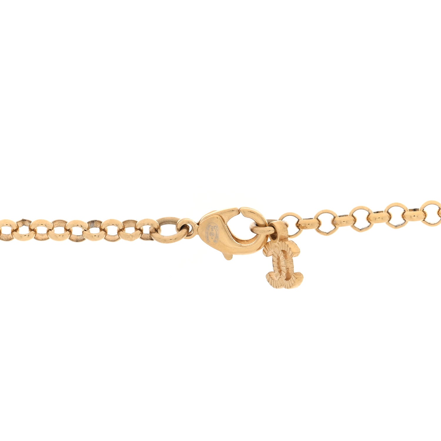 Chanel Enamel CC Textured Heart Pendant Necklace Pink Gold 3 of 3