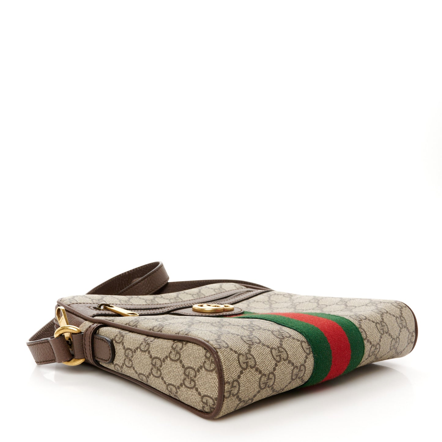 GG Supreme Monogram Web Small Ophidia Messenger Bag Brown