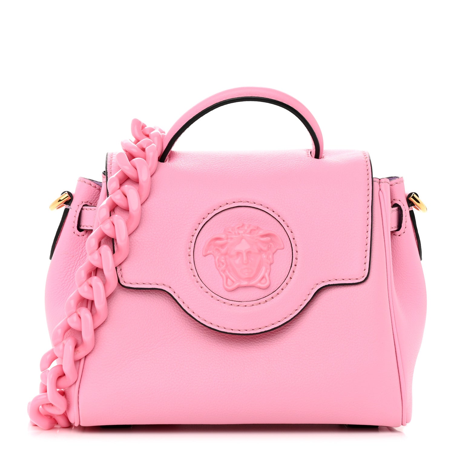 Versace Grained Calfskin Small La Medusa Top Handle Bag Pink 1 of 12