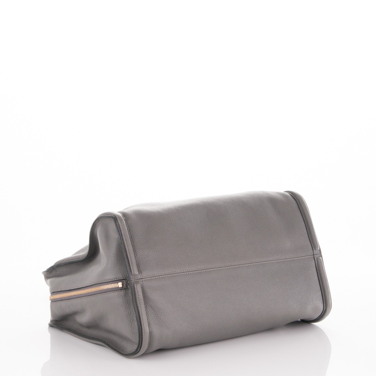 Alexander McQueen Pebbled Calfskin Large Skull Padlock Zip Around Tote Dark Grey 4 of 7