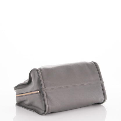Alexander McQueen Pebbled Calfskin Large Skull Padlock Zip Around Tote Dark Grey 4 of 7