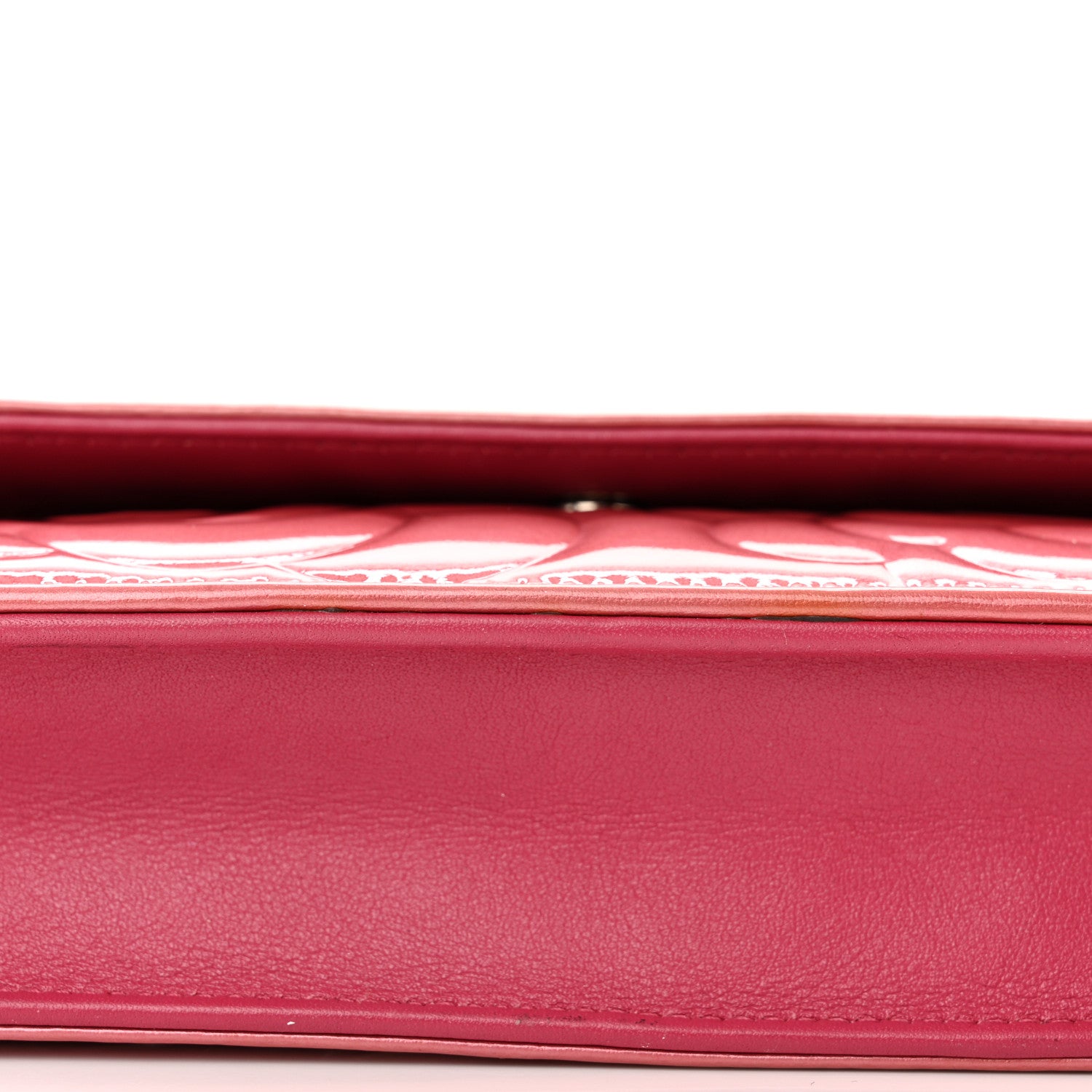 Chanel Patent Camellia Embossed Wallet on Chain WOC Rose 20 of 24