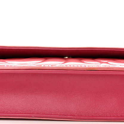 Chanel Patent Camellia Embossed Wallet on Chain WOC Rose 20 of 24