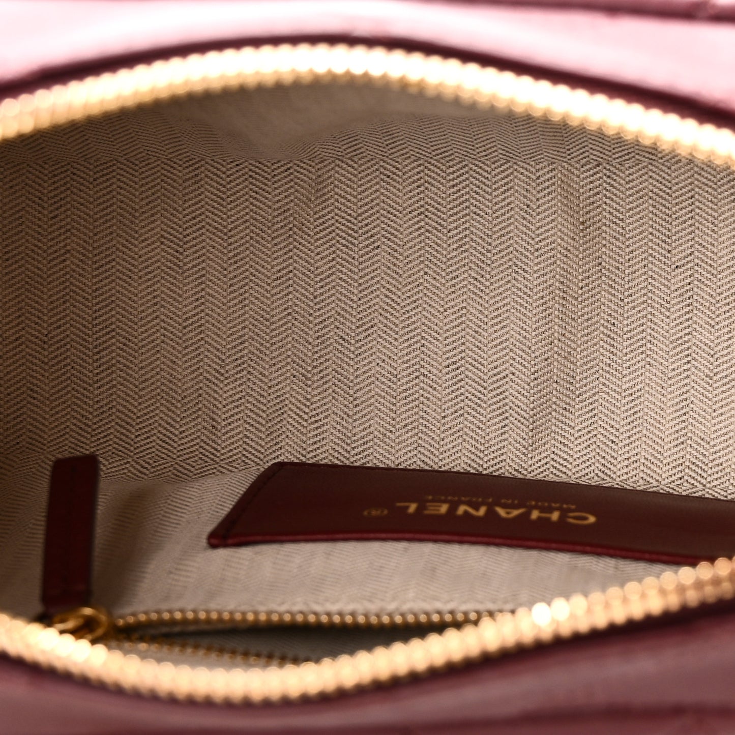 Lambskin Quilted CC Camera Case Burgundy