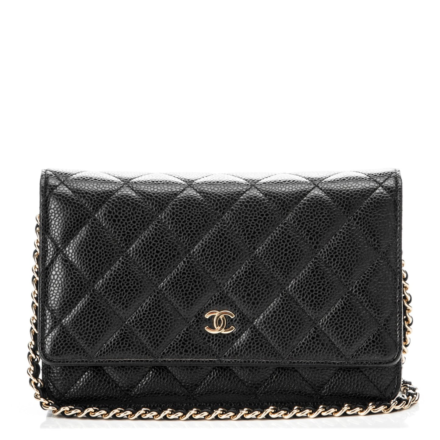 Caviar Quilted Wallet On Chain WOC Black