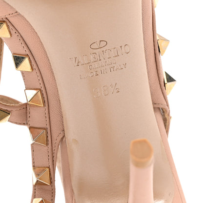 Valentino Garavani Calfskin Nappa Rockstud Ankle Strap Pumps 38.5 Poudre 7 of 12