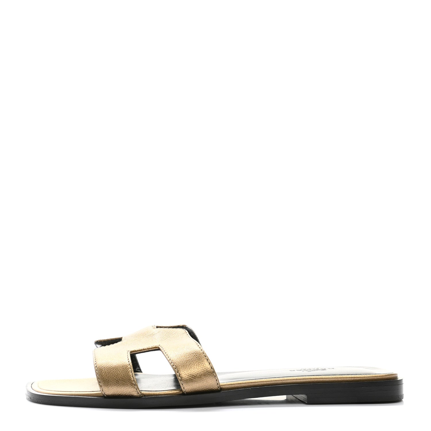 Hermes Metallic Epsom Oran Sandals 36 Vert Bronze 1 of 8