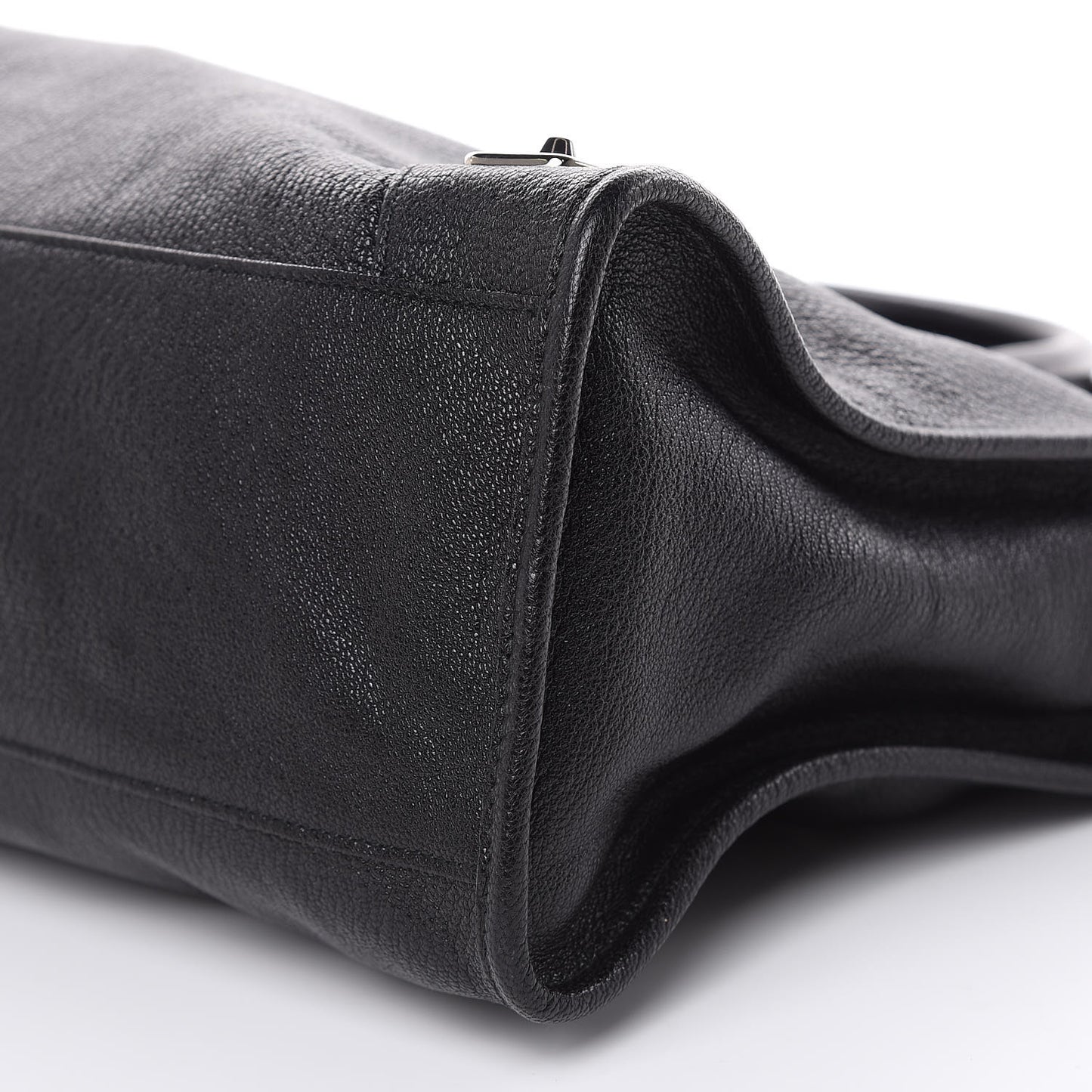 Chevre Silver Metallic Edge Hardware City Black