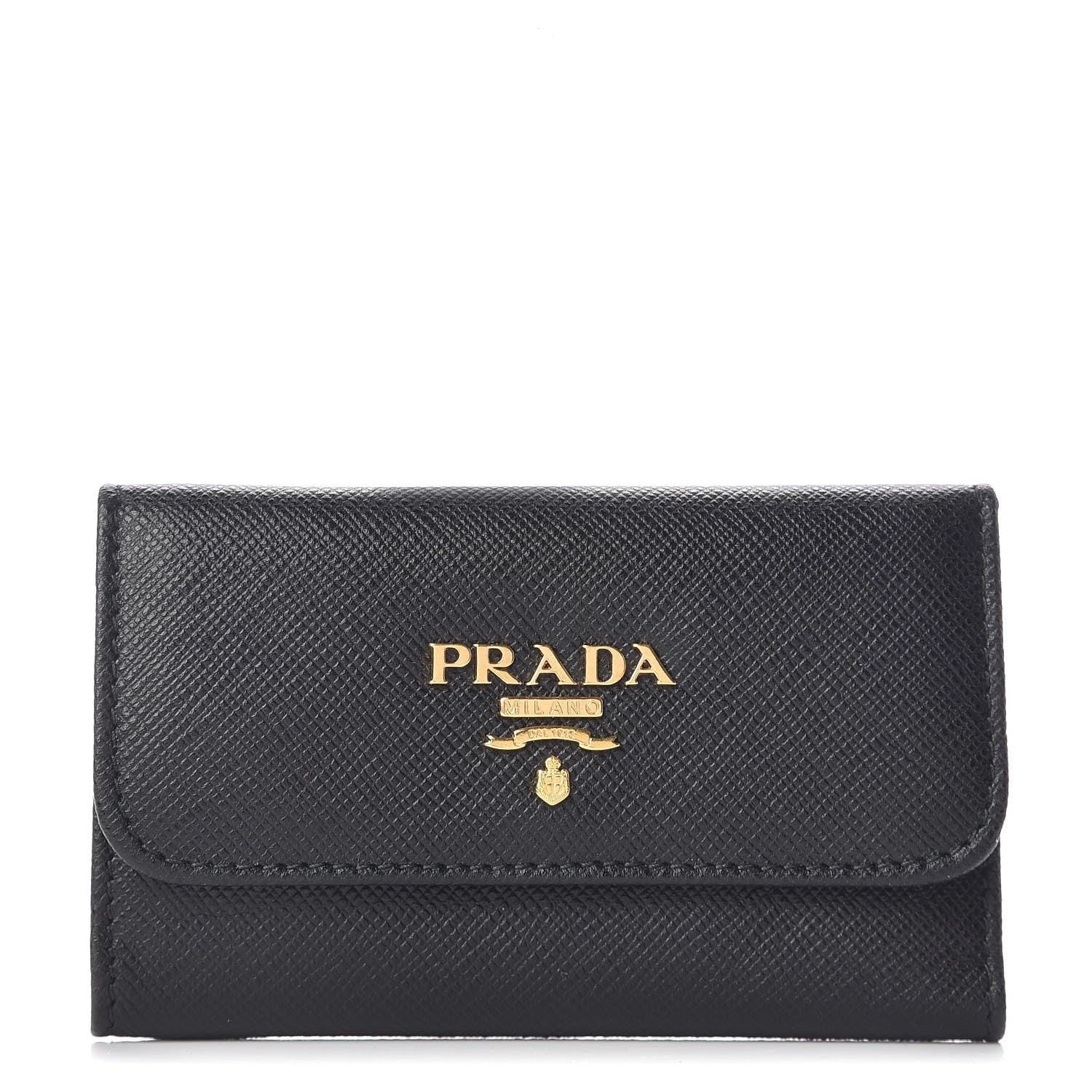 Prada Saffiano Metal 6 Key Holder Black 1 of 8