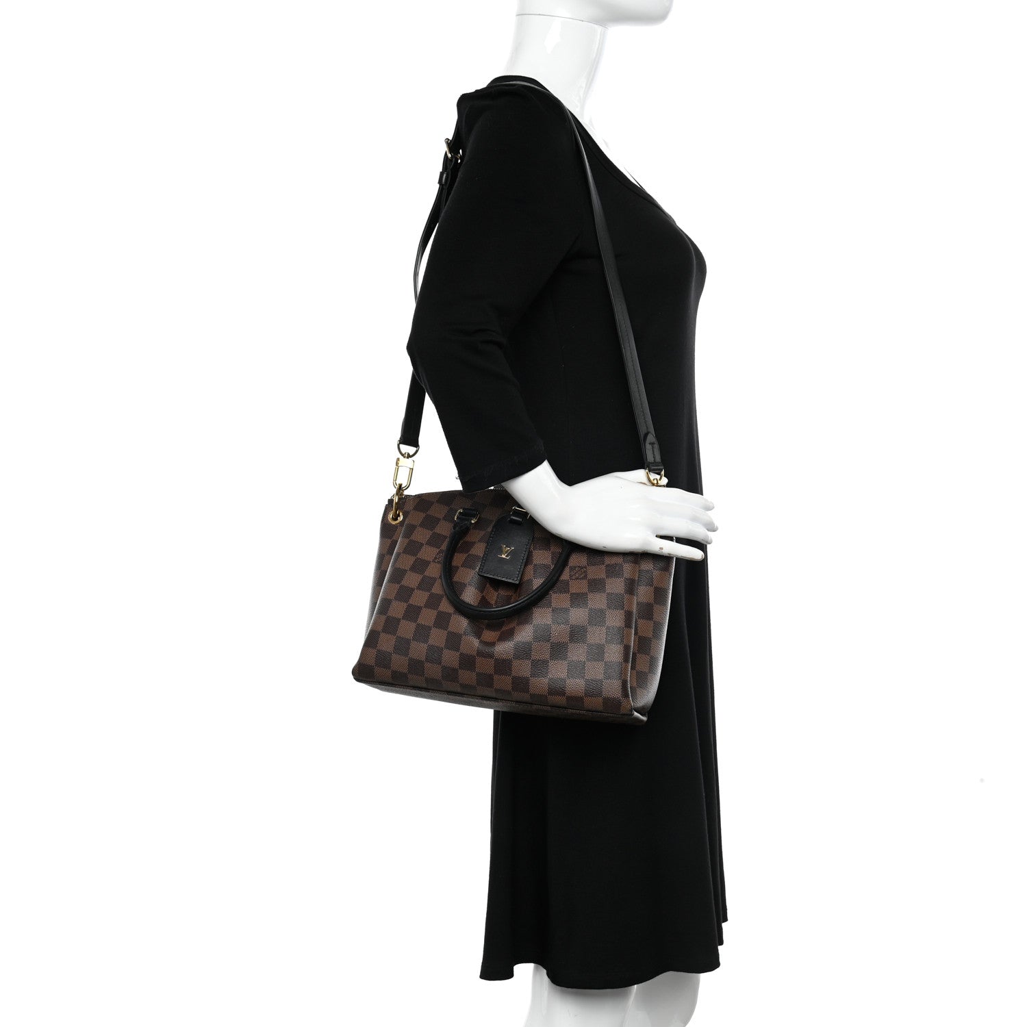Louis Vuitton Damier Ebene Odeon Tote PM Black 2 of 9