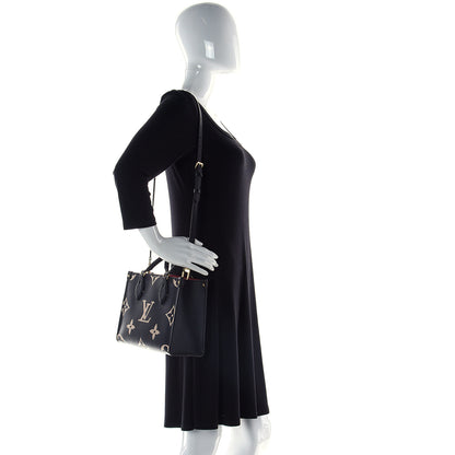Louis Vuitton Empreinte Monogram Giant Onthego PM Black Beige 2 of 9