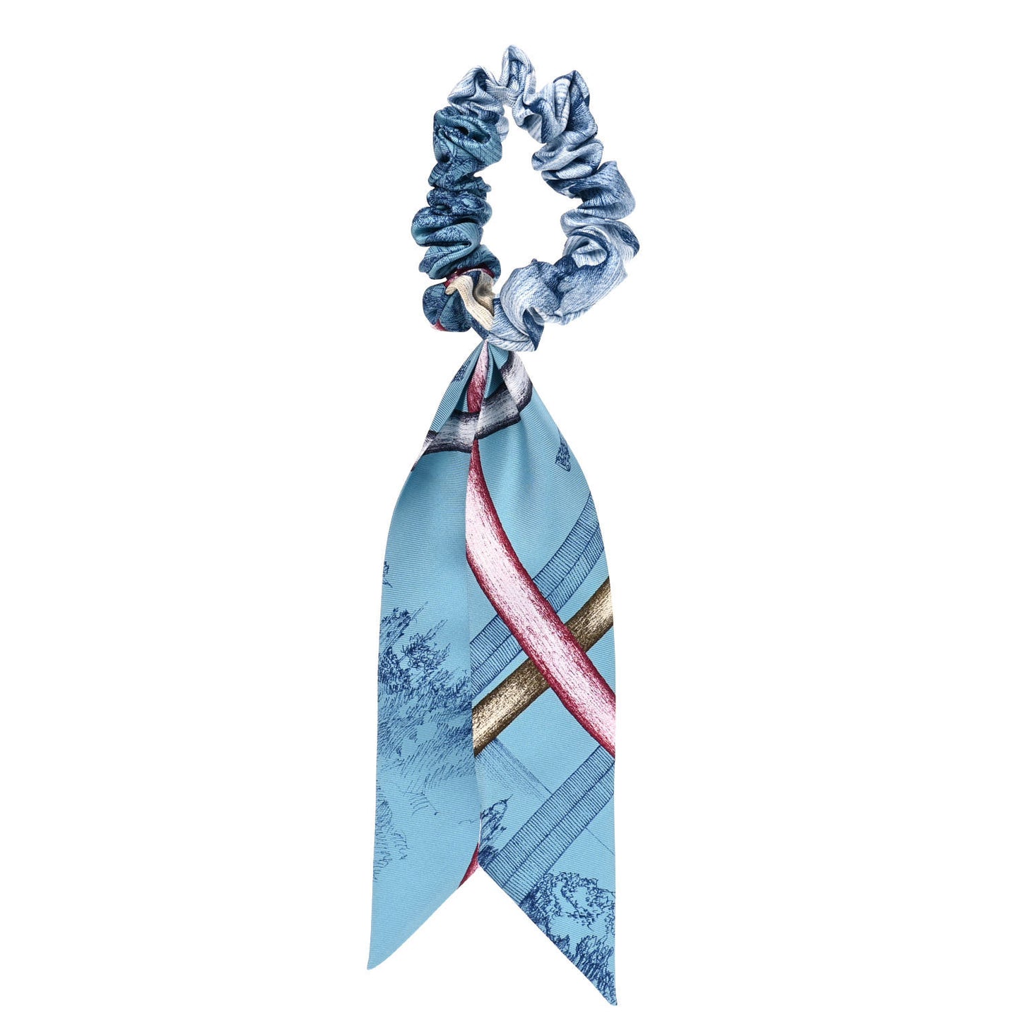 Silk Twilly Scrunchie Blue