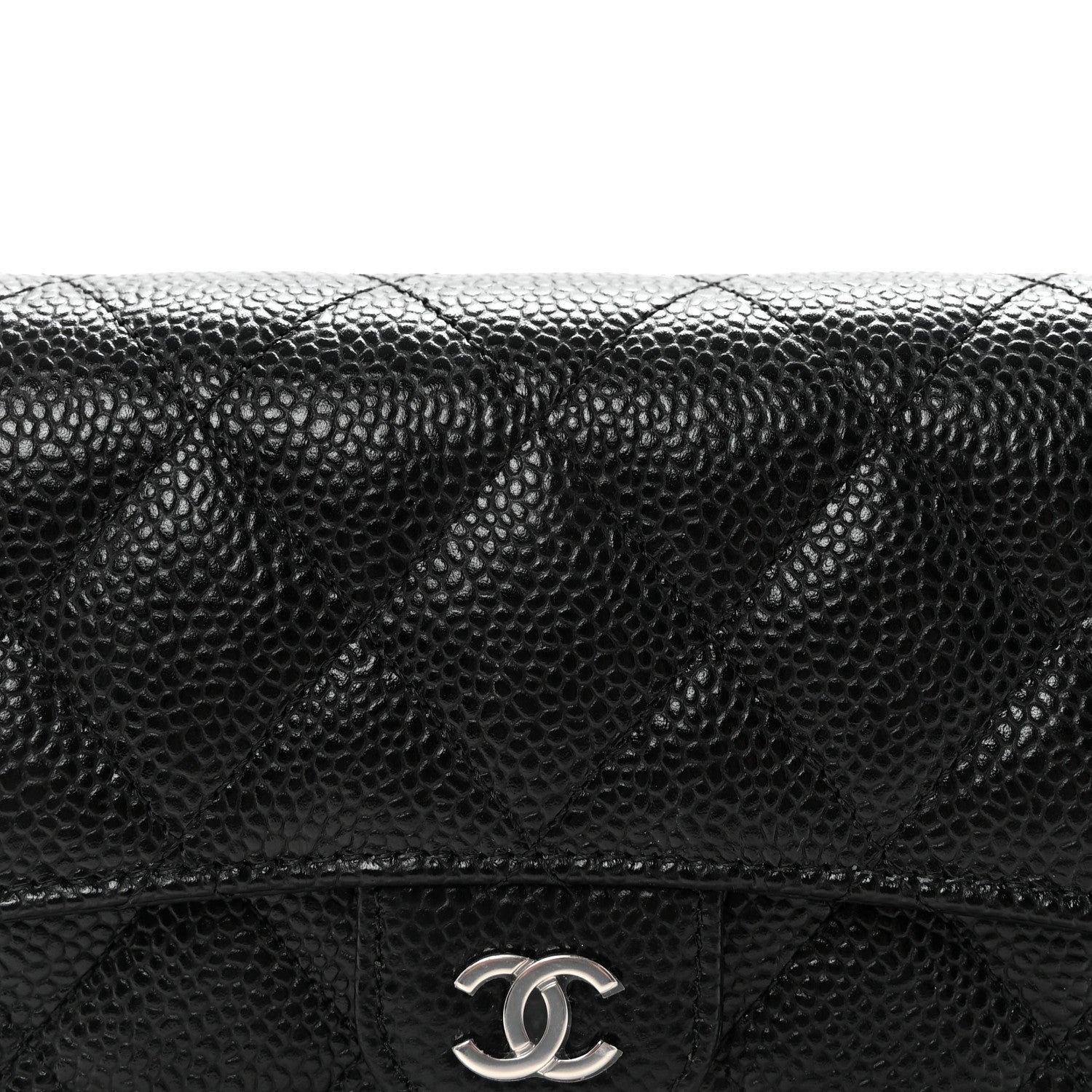 Chanel Caviar Quilted Large Gusset Flap Wallet Black 8 of 9