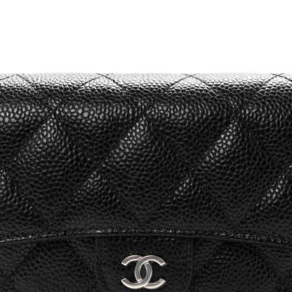 Chanel Caviar Quilted Large Gusset Flap Wallet Black 8 of 9