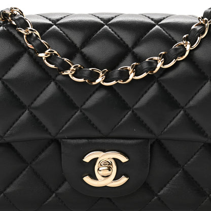 Chanel Lambskin Quilted Mini Rectangular Flap Black 8 of 12