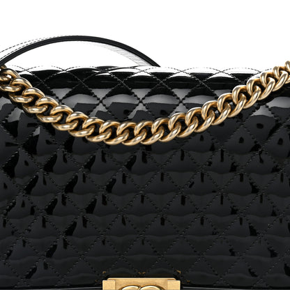 Chanel Patent Calfskin Quilted New Medium Boy Flap Black 8 of 10