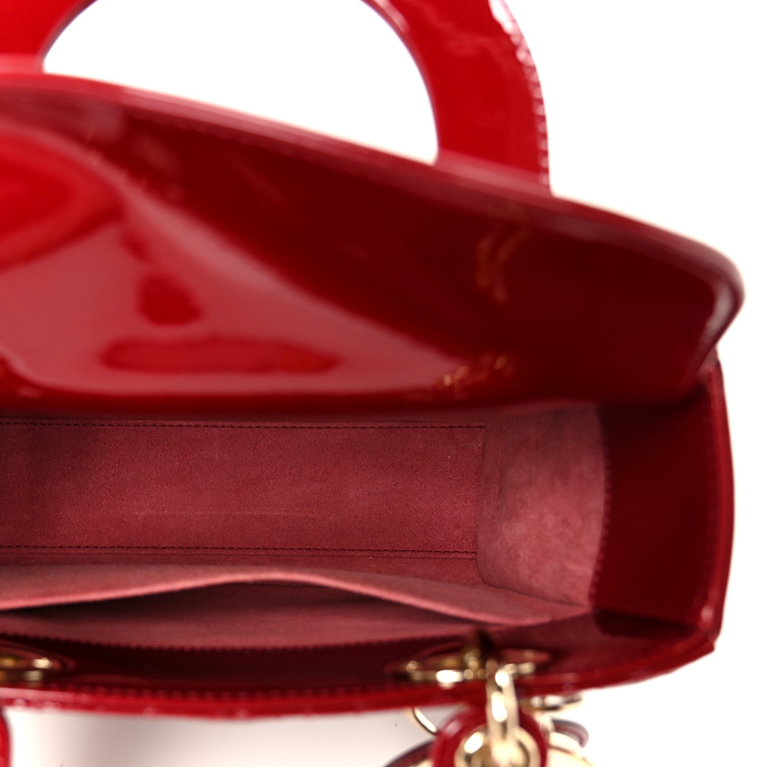 Christian Dior Patent Cannage Small My ABCDior Lady Dior Cherry Red 5 of 11