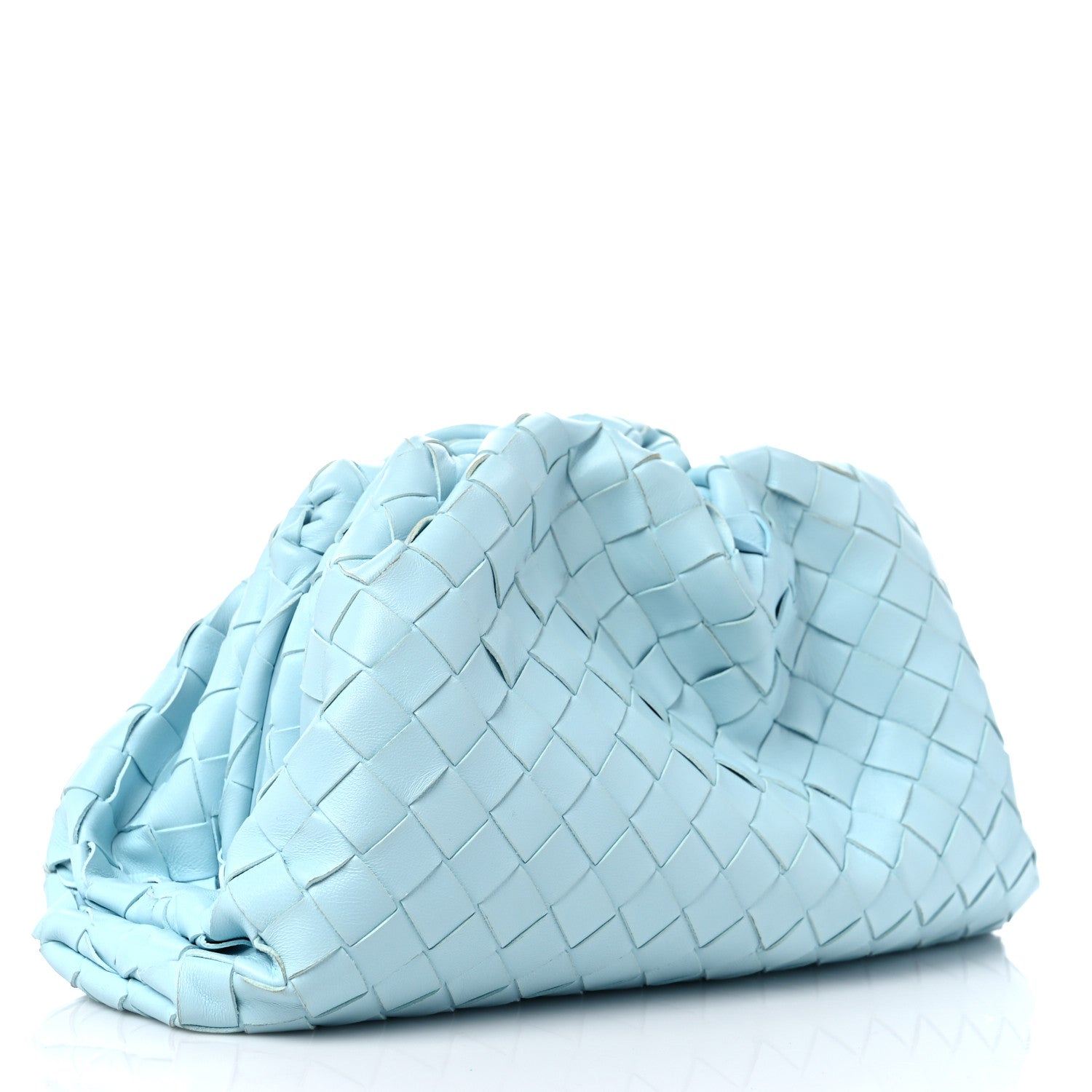 Bottega Veneta Nappa Maxi Intrecciato The Pouch Oversized Clutch Teal Washed 3 of 8
