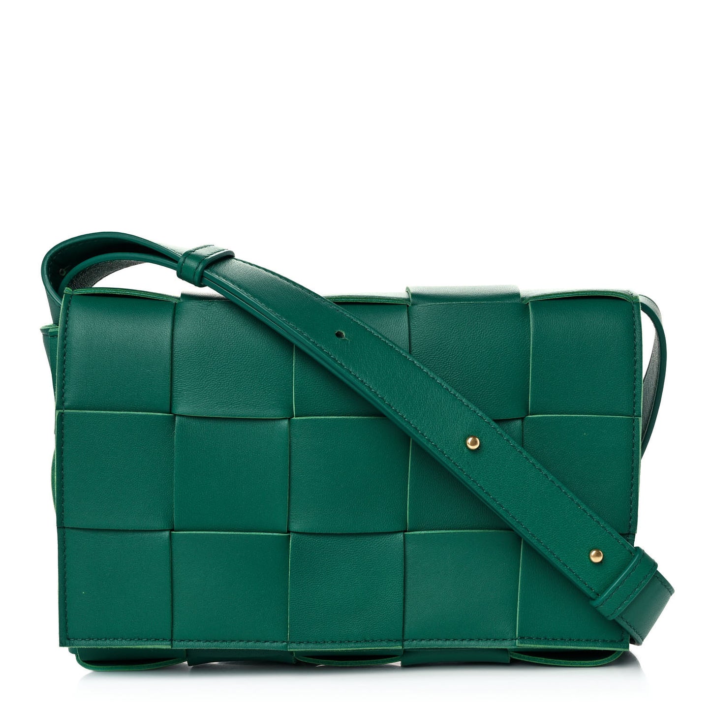 Lambskin Maxi Intrecciato Cassette Crossbody Bag Racing Green