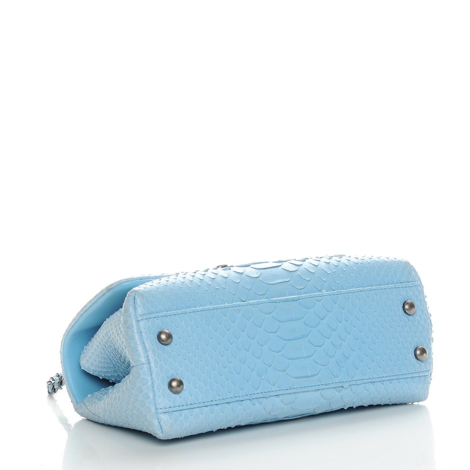 Chanel Python Coco Handle Flap Light Blue 4 of 7