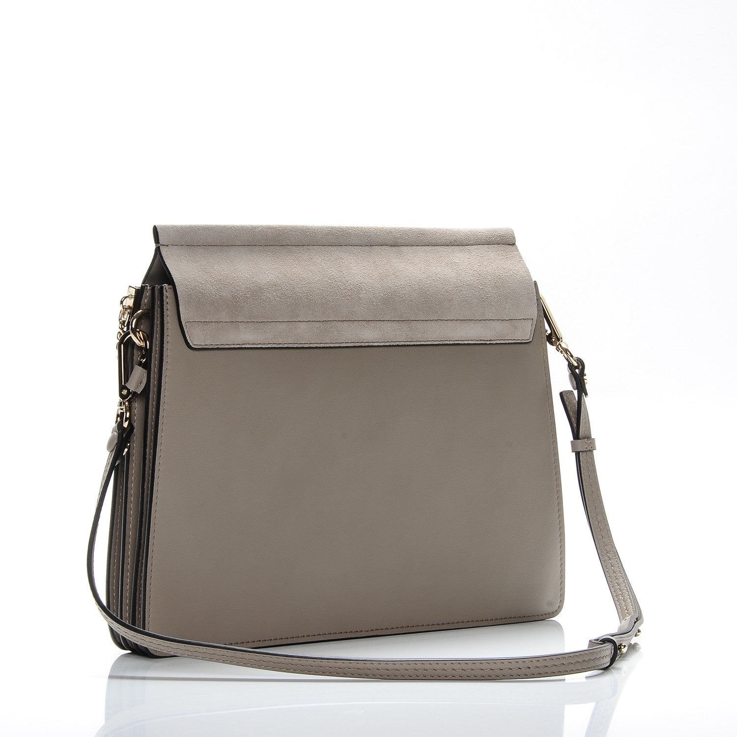 Chloe Calfskin Suede Medium Faye Shoulder Bag Motty Grey 3 of 7