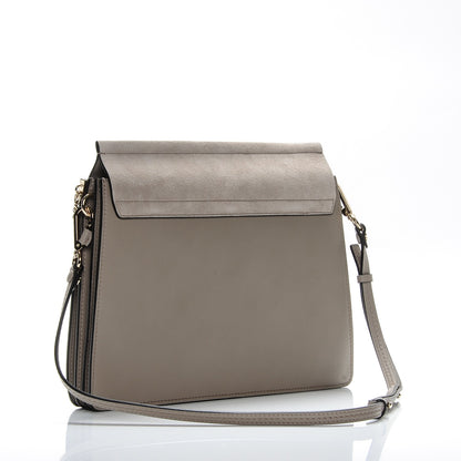 Chloe Calfskin Suede Medium Faye Shoulder Bag Motty Grey 3 of 7