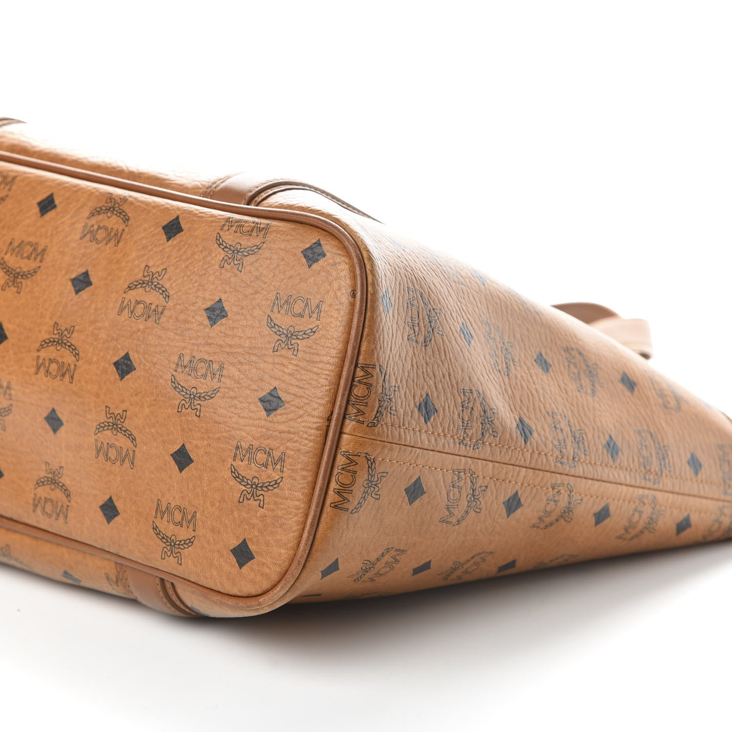 MCM Visetos Shopping Tote Cognac 7 of 10