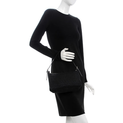 Fendi Zucchino Small Shoulder Bag Black 2 of 7