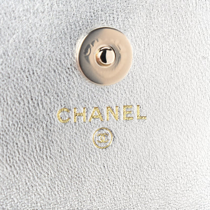 Chanel Gradient Metallic Lambskin Quilted Clutch With Chain Gold Pink 6 of 9