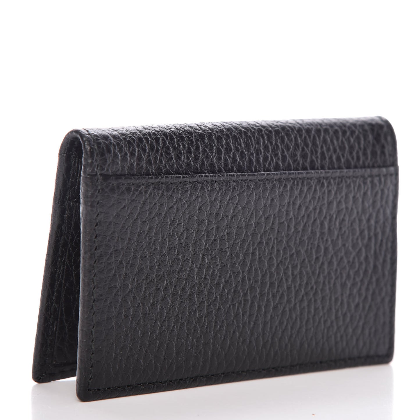 Pebbled Calfskin GG Marmont Card Case Black