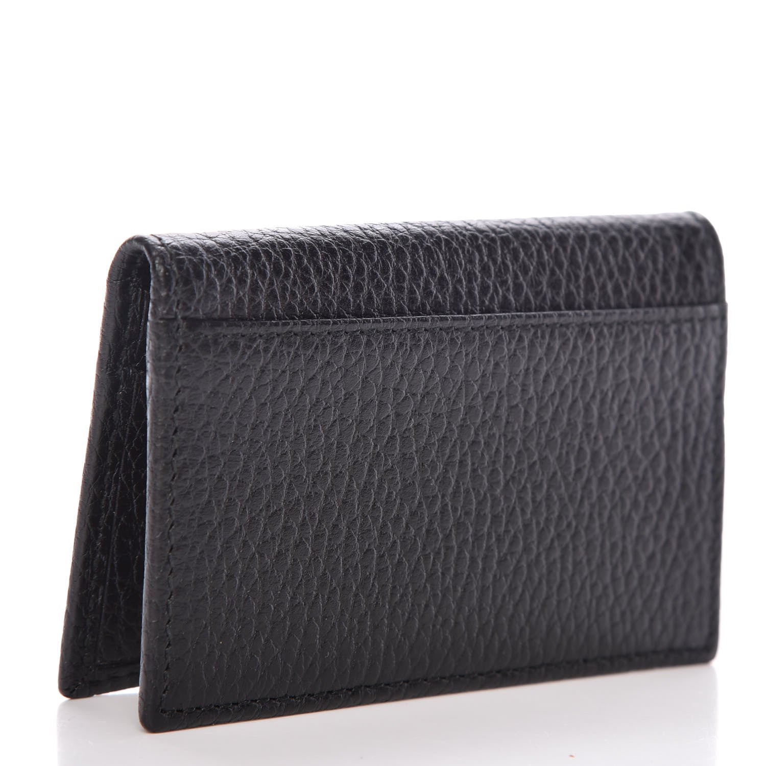 Gucci Pebbled Calfskin GG Marmont Card Case Black 3 of 8