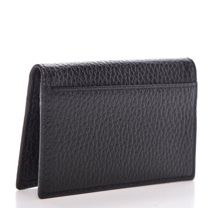 Gucci Pebbled Calfskin GG Marmont Card Case Black 3 of 8