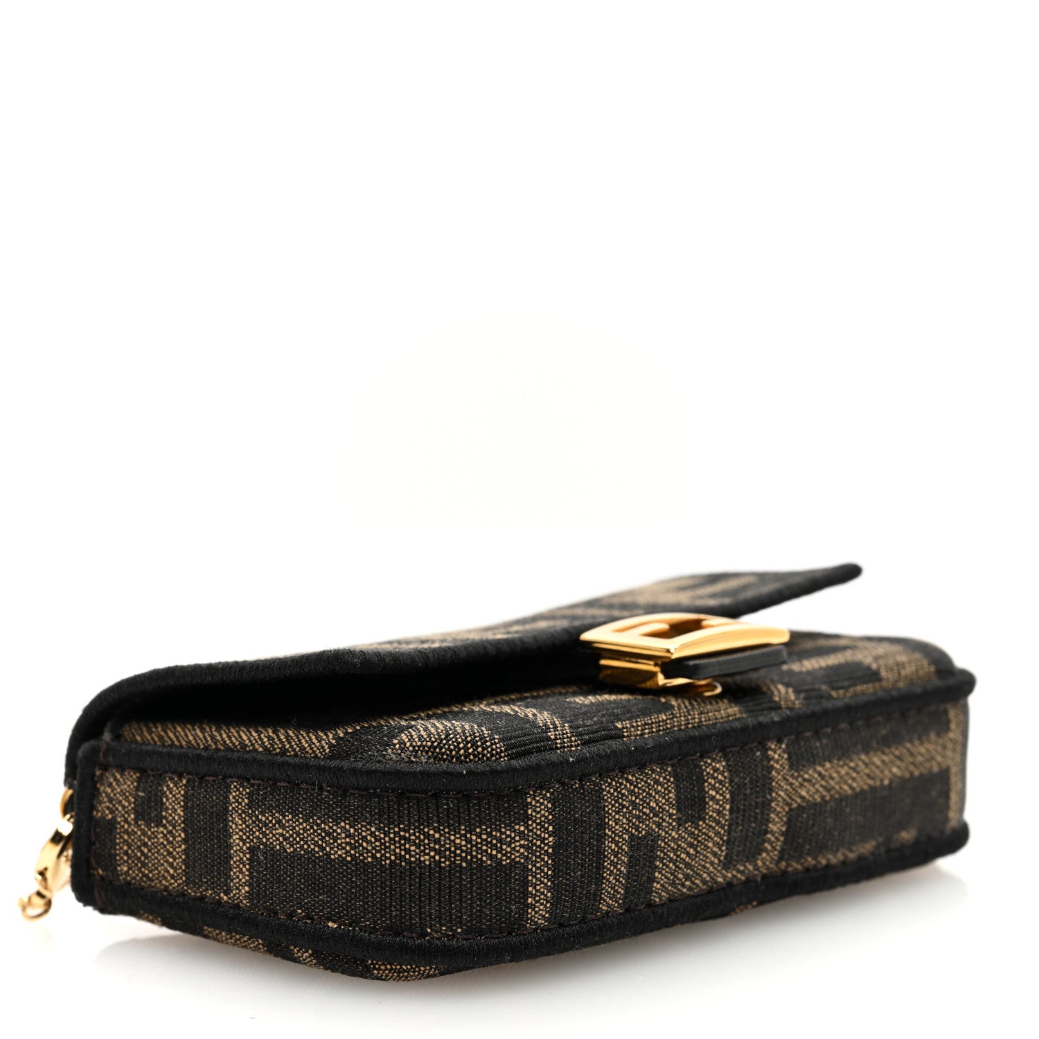 Fendi Fabric Jacquard FF 1974 Nano Baguette Charm Tobacco Moro Black 4 of 9