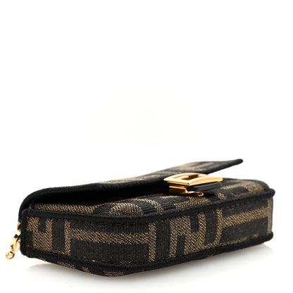 Fendi Fabric Jacquard FF 1974 Nano Baguette Charm Tobacco Moro Black 4 of 9