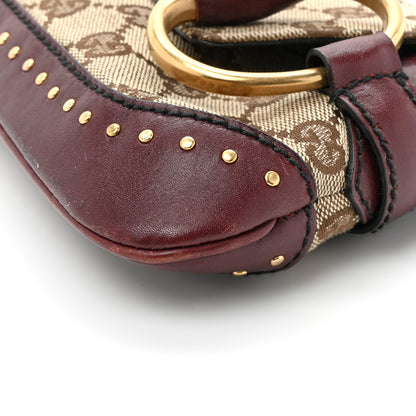 Gucci Monogram Studded Horsebit Clutch Bordeaux 12 of 14