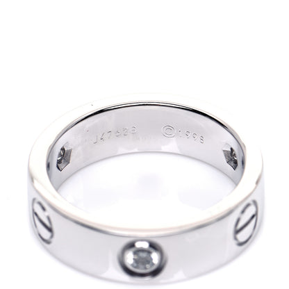 Cartier 18K White Gold 3 Diamond 5.5mm LOVE Ring 52 6 6 of 6