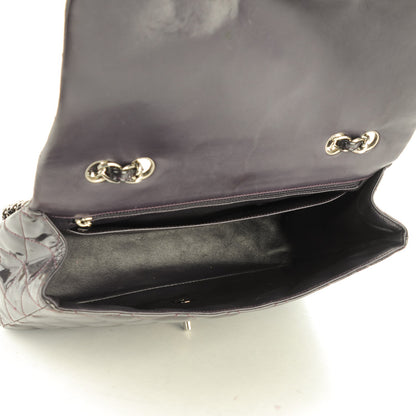 Chanel Patent Quilted Jumbo Single Flap Dark Purple 5 of 7