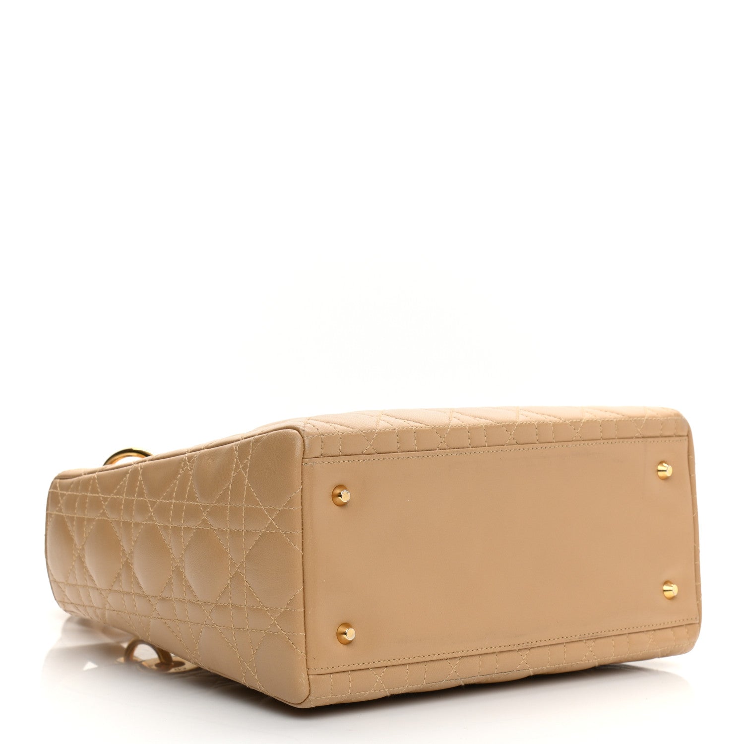 Christian Dior Lambskin Cannage Medium Lady Dior Beige 4 of 17