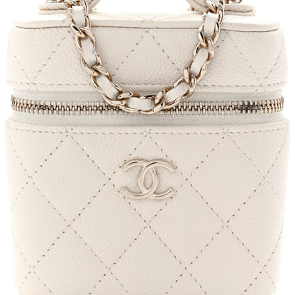 Chanel Caviar Quilted Small Handle With Care Vanity Case With Chain White 8 of 10