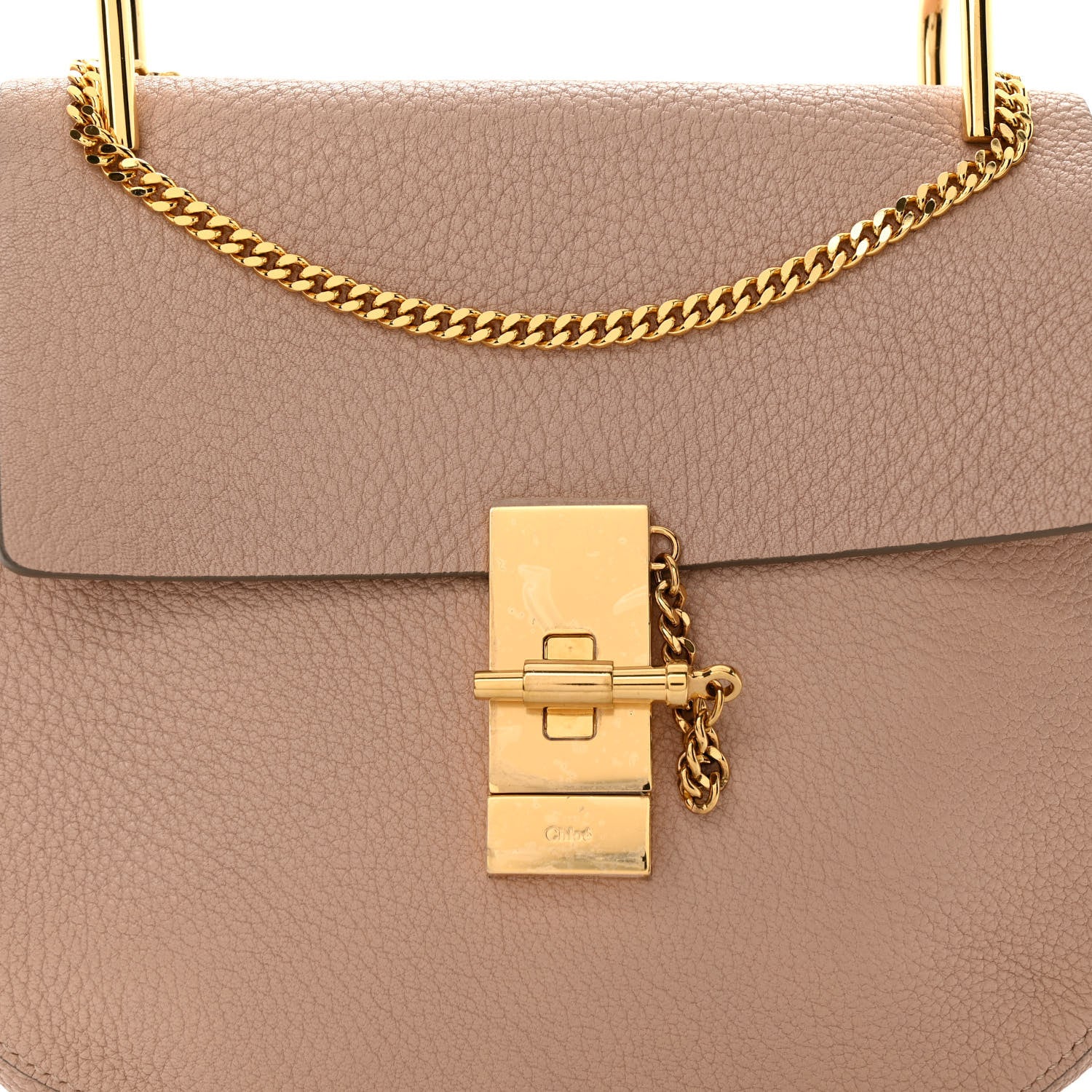 Chloe Grained Lambskin Medium Drew Shoulder Bag Cement Pink 8 of 12