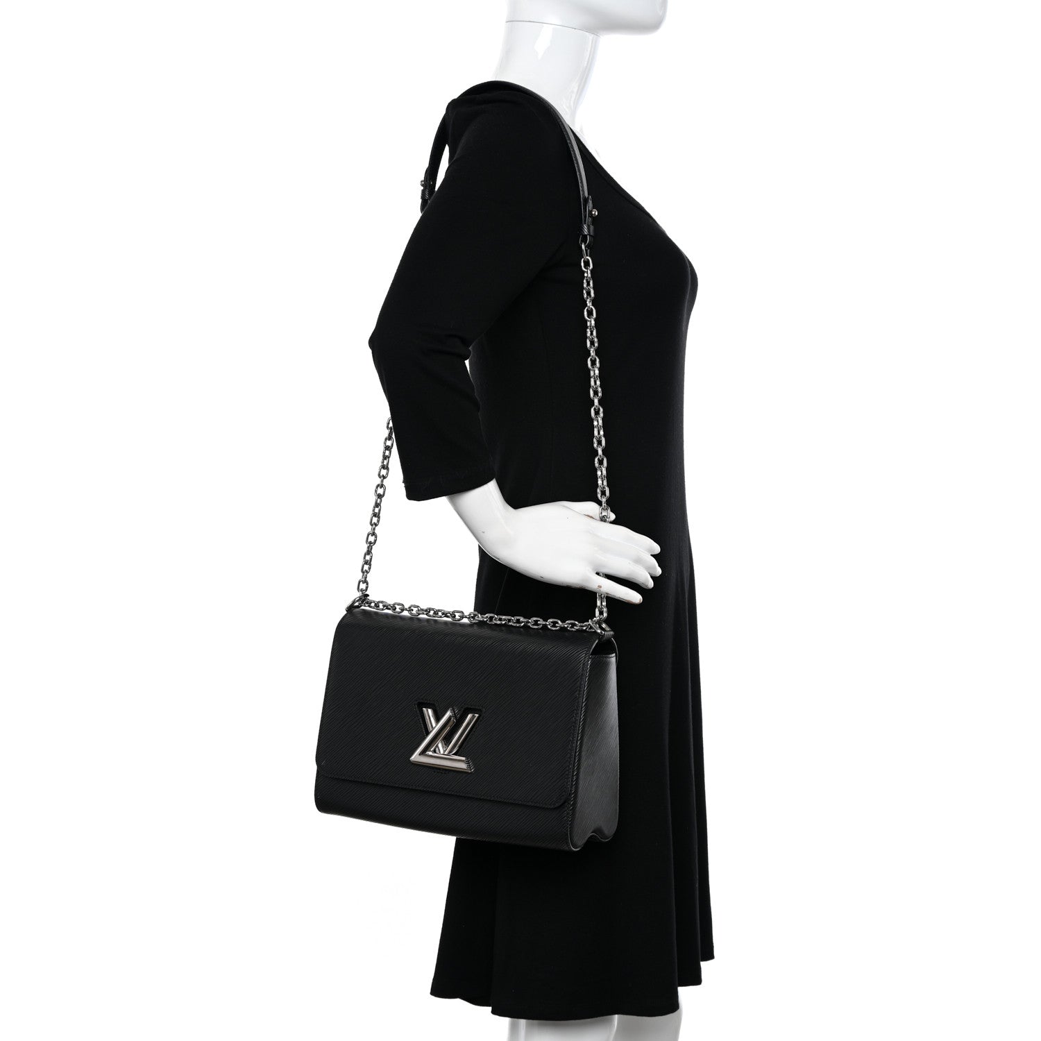 Louis Vuitton Epi Twist Shoulder Bag MM Black 2 of 9